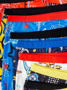 Tween Boys Trunks-Swim Trunks Nine Pack Vibrant Cartoon Graphic Prints Elastic Waistband Quick Dry Stretchy Lightweight Chlorine Resistant Uv Protection Beach Pool Surf Holiday 2026 Must Have Four Season Active Swimwear Boys Boxers Pack - Multicolor - View 4