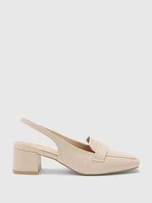 Sleekvia Giày cao gót thấp cổ điển cho nữ, màu đen, thích hợp cho ngày Valentine. - Màu be - Xem 7