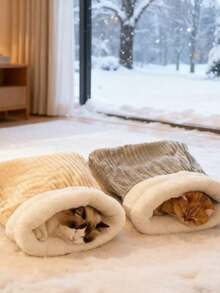 Cat Sleeping Bag (Single Pack)-This Semi-Enclosed Plush Sleeping Bag Has A Variety Of Styles And Colors To Choose From. It Can Provide Your Cat With Proper Comfort, Create A Comfortable And Warm Nest For Your Pet, And Let Your Cat Live In A Warm. - Multicolor - View 2