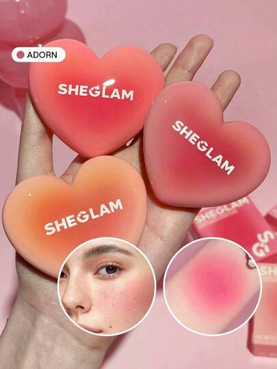 Playing Cupid Cream Blush-Adorn 7 Shades Multi-Use Rose Heart Blush Cream For Lips And Cheeks Highly Pigmented Non-Fading Natural Satin Finish Lip Cream Non-Greasy Blendable Face Makeup Rare Brand Beauty Makeup Face Paint Cosmetic For Women Girls Perfect For Winter Ideal For Y2K Fancy Fashion Suitable For Birthday Gift Party Ready Best Color