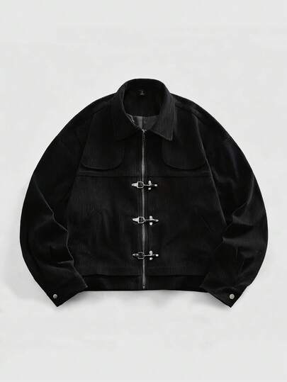 ROMWE MEN Street Life 男士休闲百搭灯芯绒纯色夹克