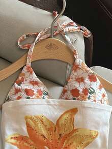 Resyla Women's Floral Print Casual Halter Neck Camisole - Multicolor - View 3