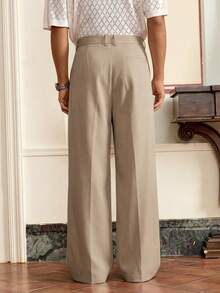 EASEVO Quần dài nam cỡ lớn, chất liệu dệt, màu mơ, kiểu dáng thường ngày. - Màu Khaki - Xem 2