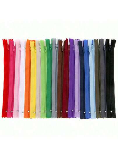 5/10/15/20 piezas, 20CM / 7.87 PULGADAS, Cremalleras de nailon de colores, cremalleras de colores mezclados, para confeccionar faldas, ropa, pantalones, cubrecamas, productos de cierre para costura