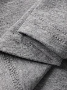 Dazy Kids Young Boy Round Neck Letter Print Casual Versatile Daily Wear Short Sleeve T-Shirt Spring - Grey - View 8