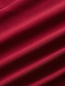 ZEYLAH Elegant Minimalist Rhinestone Embellished Long Dress For Women - Burgundy - View 7