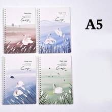 4pcs A5 Coil Notebook, Cartoon Stickered Lined Exercise Book For Students, Award Notebook - Multicolor - View 3