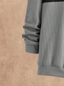 EASEVO Plus Size Men's Casual Contrast Color Drawstring Hoodie - Multicolor - View 3