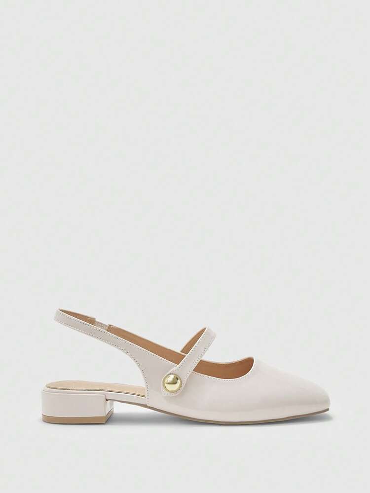 CUCCOO BIZCHIC Women's Basic Simple Black Slingback Flats, Backless Casual Commuter Shoes Valentine's Day Spring Shoes