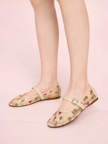 CUCCOO DOLLMOD Women's Casual Breathable Comfortable Flats Valentine's Day - Apricot - View 5