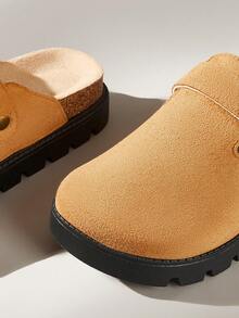 Solecia Women's Buckle Design Casual Thick Sole Mule Slippers - Camel - View 5