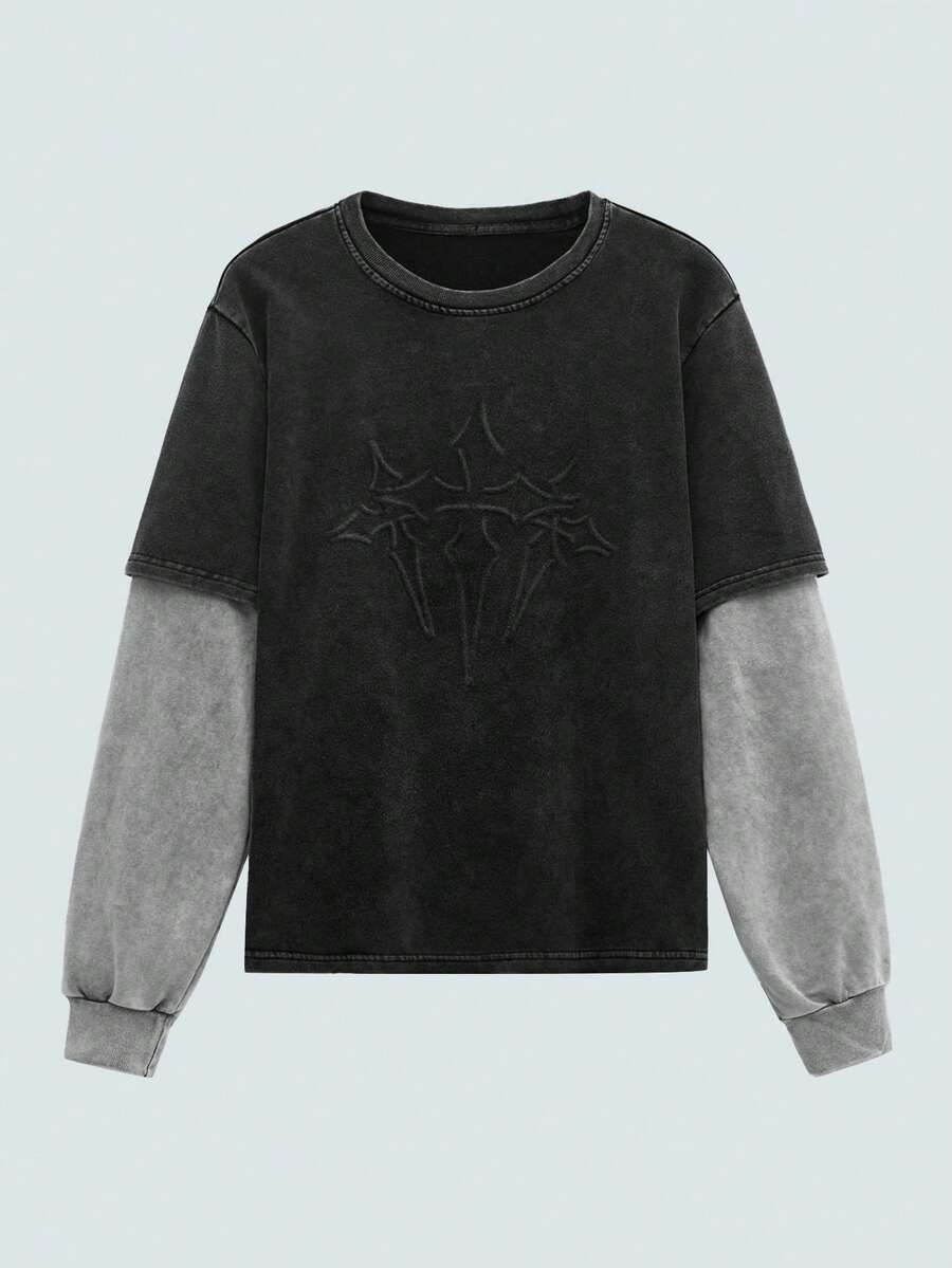 Modcrash 1 chiếc quần thể thao nam hiệu "THE STAR" in logo ngôi sao, khóa kéo bên hông, ống quần rộng rãi, gấu quần rách, kiểu dáng suông, thích hợp cho trang phục thu đông hè, phù hợp mặc hàng ngày, dáng rộng thoải mái, trang phục đi nghỉ hè, phong cách retro Mỹ, unisex, dáng rộng thoải mái – Thích hợp mặc hàng ngày và trang phục đi nghỉ hè. - màu đen - Xem 1