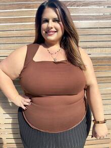 Enliva 2 件大码休闲纯色短款女式背心，夏季女装，冬季，CURVE PLUS/秋冬 - 彩色 - 查看 3