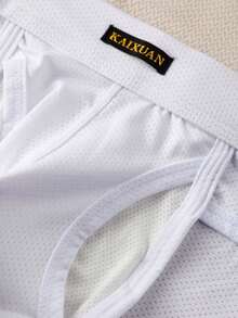 WENEZON Men's Letter Mesh Breathable Comfortable Briefs