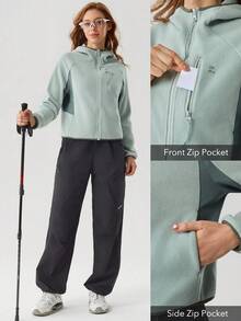 OutZeal Women Winter Outdoor Fleece Thermal Lined Hiking Camping Hooded Zip Up Jacket