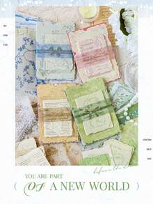 Cirelle Pacote de 30 folhas de papel artesanal vintage - Folhas leves e livres de ácido para scrapbooking, suprimentos de diário, decoração DIY e papelaria de volta às aulas - Multicolorido - Visão 13
