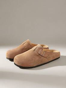 Solecia Sepatu Loafer Datar Kasual Wanita Warna Polos dengan Dekorasi Logam untuk Musim Semi, Liburan Musim Semi, Paskah, dan Natal. - coklat tua - View 2