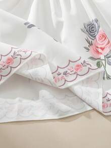 SHEIN Souflis 春夏新款女婴幼儿0-3岁粉色碎花优雅度假泡泡袖连衣裙