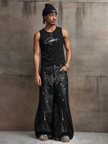 Men's AXEPEAK Casual Fashion Tank Top - Black - View 7