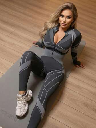 Innovista Women Seamless Grey Colorwoven Long Sleeve Full Length Jumpsuit With Mesh Cutout Built In Bra Removable Pads High Waist Tummy Control Butt Lifting One Piece Romper Ultra Soft Stretchy Breathable For Skiing Snowboarding Winter Running Indoor Cycling HIIT Yoga Gym Cardio CrossFit Office To Outdoor Fall Winter Athletic Wear Utilitarian Chic Clean Girl Aesthetic Lightweight Thermal Base Layer Under Ski Gear Transpirable Menopause Postpartum Friendly Fade Resistant Sports Women Romper Workout Women Sets Gym Women Sets Valentine Day Essentials New Year Fitness Glow Up January Gym Motivation Workout Ready Festival Outfit