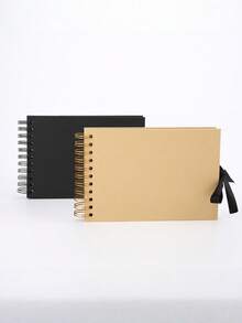 1套A5照片相册、剪贴簿、创意蝴蝶结涂鸦页、收藏纪念相册套装 - 彩色 - 查看 3