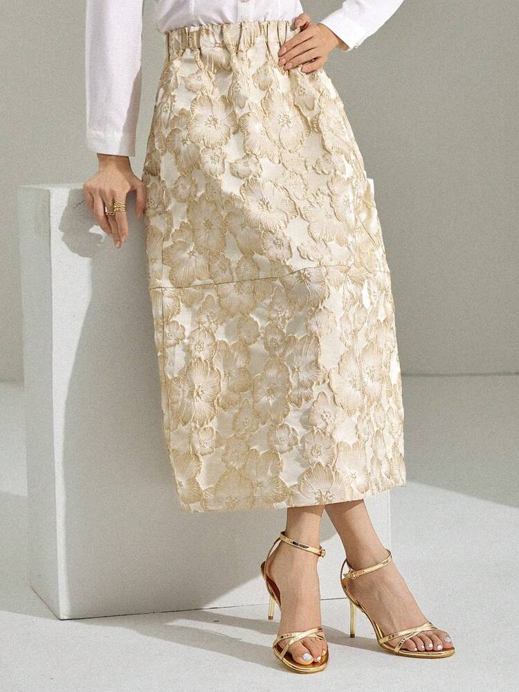 Women's Casual Versatile A-Line Skirt With Applique