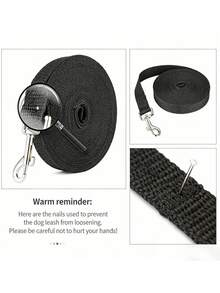 1pc Pet Leashes Are Available In 3/6/10/15 Meter Lengths. They Are Suitable For Long Distances, And Can Be Used To Leash Pets. Suitable For Small, Medium, And Large Dogs. - Black - View 3