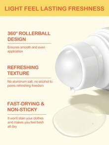 SlowSunday男女通用走珠式止汗香体露，清新椰香蜜桃味，不含对羟基苯甲酸酯，经认证无动物实验，纯素配方，有效抑制异味长达24小时，是情人节、斋月、斋月聚会和派对的理想之选。 - 清新香調 - 查看 3