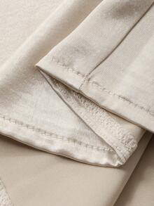 DAZY Women's Elegant Sleeveless Patchwork Dress With Mandarin Collar & Lantern Sleeve Cover Up Set, Autumn/Winter - Beige - View 8