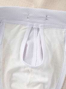 WENEZON Men's Letter Mesh Breathable Comfortable Briefs