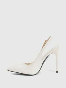 CUCCOO SZL Women's Pointed Toe Stiletto High Heel Black Fashion Sexy Evening Party Pumps With Ankle Strap Valentine's Day - Mirror beige - View 8