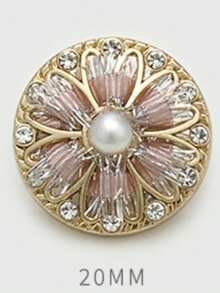 10颗17.5/20/22.5mm水钻奢华纽扣，适用于服装缝纫材料，缝纫配件，时尚女士外套纽扣，蜜蜂图案 - 彩色 - 查看 4