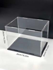 Clear Acrylic Display Case For Action Figures & Collectibles - Assemble Glass-Like Showcase Box For Toys, Pop, Model Cars - Home Storage Organizer - Black - View 16