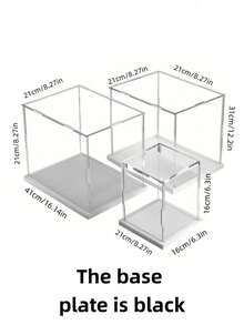 Clear Acrylic Display Case For Action Figures & Collectibles - Assemble Glass-Like Showcase Box For Toys, Pop, Model Cars - Home Storage Organizer - Black - View 15