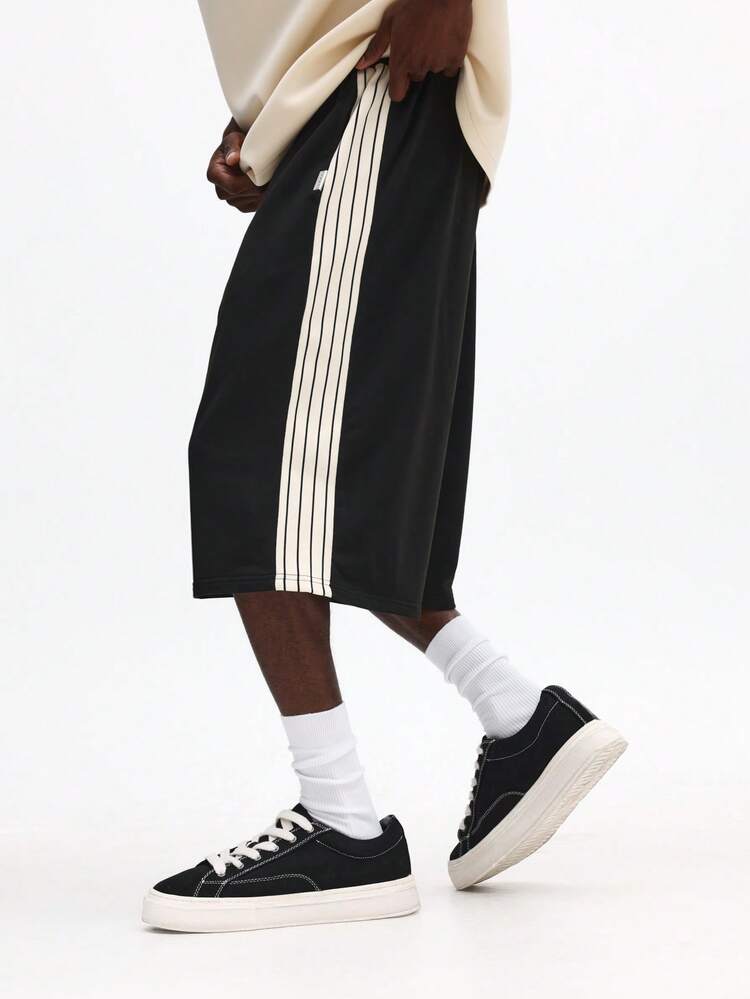 Striped Drawstring Jogger Shorts