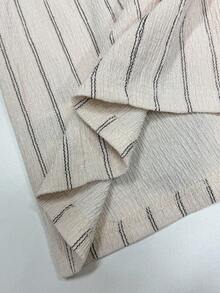 SHEIN PETITE Đầm nữ kẻ sọc bằng vải lanh, kiểu dáng thường ngày, không tay, phong cách đường phố, ôm eo, hở lưng, thắt nơ hai bên, chất liệu crepe mềm mại, ít co giãn, thích hợp cho mùa hè, mặc hàng ngày, trang phục thường ngày kiểu Pháp, phù hợp cho đi chơi, nghỉ lễ, du lịch, trang phục giáo viên, phụ nữ trung niên, trang phục công sở, đầm dự tiệc, đầm thường ngày cho nữ. - Màu be - Xem 8