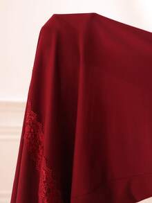 Slumberist Nuisette longue sans manches en patchwork de dentelle pour femmes - Vieux Rose - Voir 7