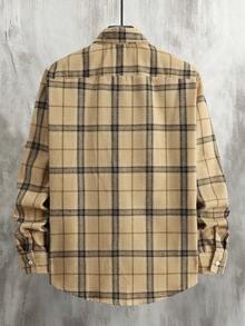 Manfinity Homme 男士格子印花纽扣前襟口袋休闲长袖衬衫 男士纽扣衬衫 男士衬衫 复古男士衬衫 男士叠穿衬衫 格子夹克 男士复古风格，适合日常休闲、周末旅行、户外活动、探险旅行、轻松的工作环境或半正式场合，也是送给男友/丈夫的礼物，周年纪念/生日礼物，适合派对、暑假、新年、婚礼、情人节等场合。 - 彩色 - 查看 2