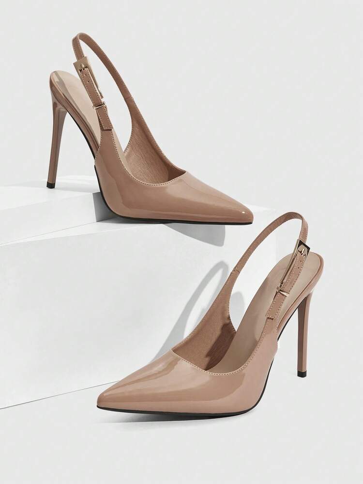 CUCCOO SZL Women's Pointed Toe Stiletto High Heel Black Fashion Sexy Evening Party Pumps With Ankle Strap Valentine's Day Spring Shoes