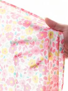SHEIN Tween Girls Floral Print Long Sleeve Dress - Pink - View 7