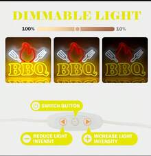 SHEIN Basic living Biển hiệu đèn LED neon làm bằng acrylic, có nhiều kiểu dáng và chữ cái khác nhau, thích hợp cho biển quảng cáo trong nhà và ngoài trời, trang trí tiệc tùng và chiếu sáng lễ hội. - Nhiều màu - Xem 2