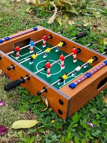 迷你木质桌上足球游戏，双人桌面足球，适合家庭娱乐、成人休闲活动、节日礼物、生日礼物，居家游戏之夜必备。