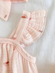 Vintaside Kids 新生儿夏季无袖休闲西式连衣裙，适合日常休闲穿着，如居家休闲、户外露营等。 - 卡其色 - 查看 7