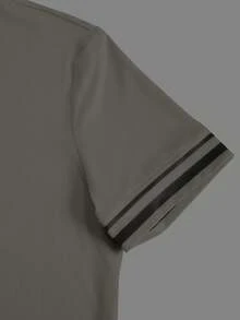 Manfinity Homme Crew Neck Loose Casual Short Sleeve T-Shirt Set, Summer Men Casual Top And Bottom Set - Grey - View 4