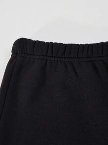 Sparklyn Bộ 2 món dành cho nữ tuổi teen, gồm áo khoác cardigan có mũ trùm đầu màu xám họa tiết hoa, khóa kéo, dáng rộng và eo bo thun, kết hợp với quần nỉ rộng rãi thoải mái cùng màu, tạo nên phong cách thể thao thường ngày, sinh viên, phù hợp cho các hoạt động ngoài trời, trong nhà, thể thao, tiệc tùng, đi học, mùa xuân/thu/đông. - màu đen - Xem 4