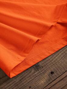 Manfinity Joysei Orange Knit Men's Standard Size Crew Neck Short Sleeve T-Shirt - Orange - View 6