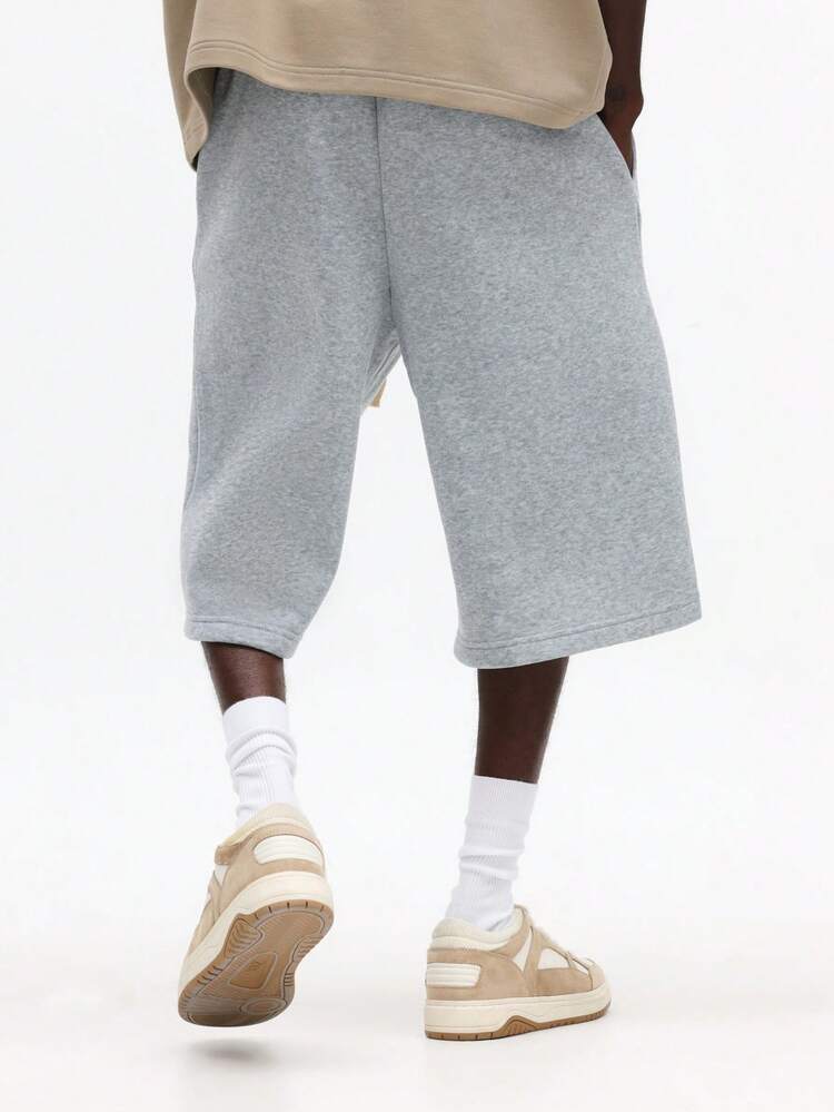 Heathered Sweat Shorts With Drawstring