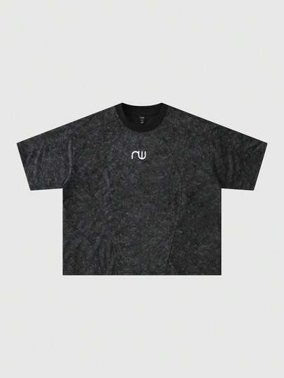 Men's Distressed Loose Fit Short Sleeve T-Shirt, Vintage Street Style