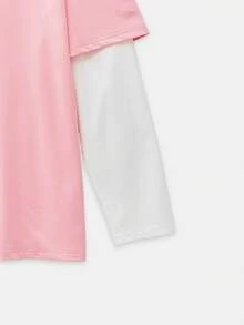 SWAVVY Men's Casual 2 In 1 Long Sleeve T-Shirt Pink Long Sleeve Shirt Men Pink Tops For Men - Pink - View 5