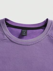 ROMWE MEN Street Life Men's Street American Design Splatter Paint Zebra Effect Graphic T-Shirt - Purple - View 4